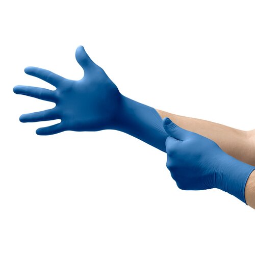 MON546674CS - Microflex Medical - Microflex Medical Exam Glove Ultrasense Large NonSterile Nitrile Standard Cuff Length Textured Fingertips Blue Not Rated, 10 per Case