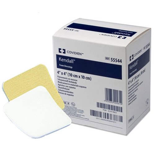 MON548570CS - Cardinal Health - Foam dressing Copa 4" x 4" Square 2" x 2" Pad Sterile, 50 EA/CS