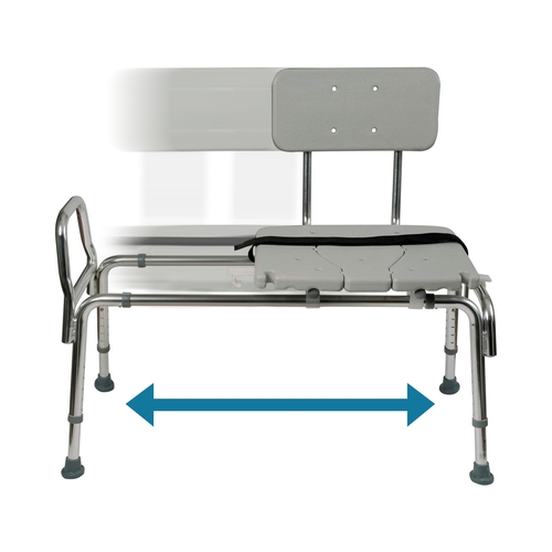 MON559552EA - Mabis Healthcare - Bath / Commode Transfer Bench DMI&reg; 19 to 23" 400 lbs. Removable Arm Rail