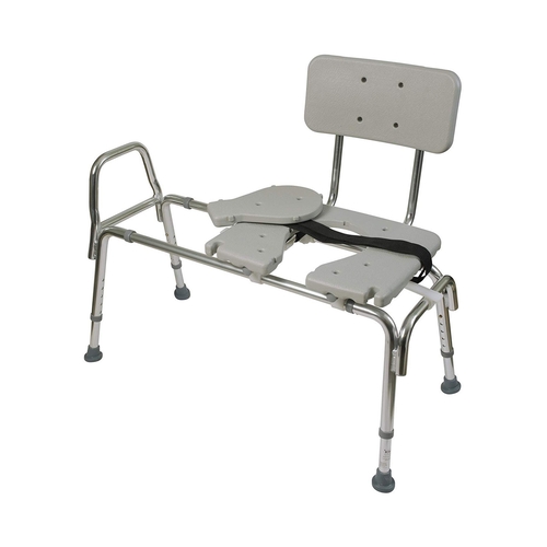 MON559552EA - Mabis Healthcare - Bath / Commode Transfer Bench DMI&reg; 19 to 23" 400 lbs. Removable Arm Rail
