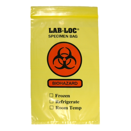 MON560272CS - Elkay Plastics - Elkay Plastics Specimen Transport Bag with Document Pouch Lab-Loc&reg; 6 X 9 Inch Zip Closure Biohazard Symbol / Storage Instructions NonSterile, 1000/CS