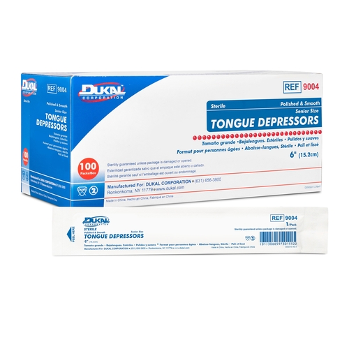 Dukal Tongue Depressors, Wood - Individually Wrapped, Sterile, 6