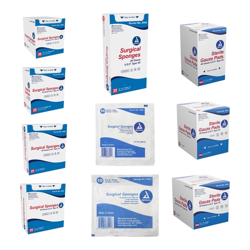 MON575163CS - Dynarex - Gauze Sponge 8-Ply 2" x 2", 300 EA/CS
