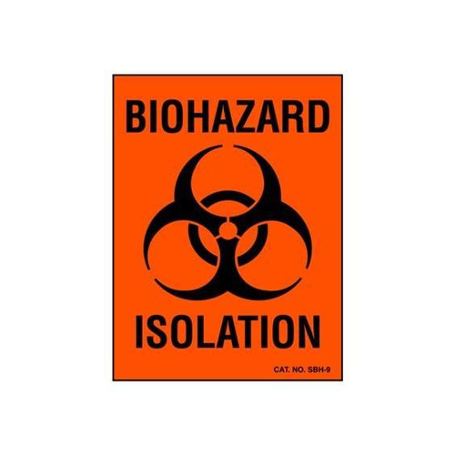 MON583994PK - Shamrock Scientific - Pre-Printed Label / Tape Warning Label BIOHAZARD ISOLATION Fluorescent Red 3 x 4", 100 EA/PK