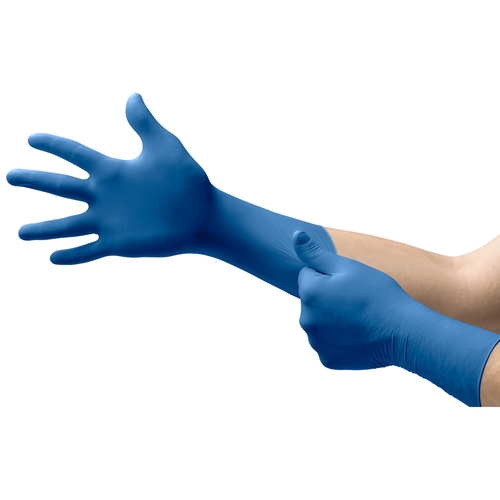 MON588347CS - Microflex Medical - Exam Glove Ultrasense EC X-Large NonSterile Nitrile Extended Cuff Length Textured Fingertips Blue Not Rated, 1000 EA/CS