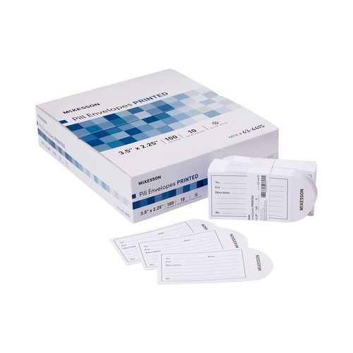 MON624665PK - McKesson - McKesson Pill Envelope White 2-1/4 x 3-1/2&quot;, 1/PK