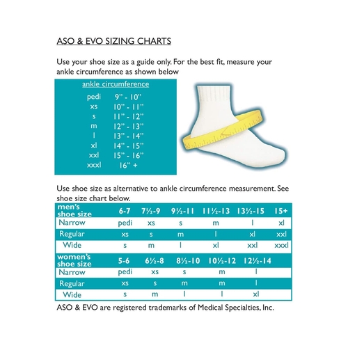 MON625896EA - Medical Specialties - Ankle Support ASO Medium Lace-Up / Hook and Loop Strap Closure Left or Right Foot, 1/EA