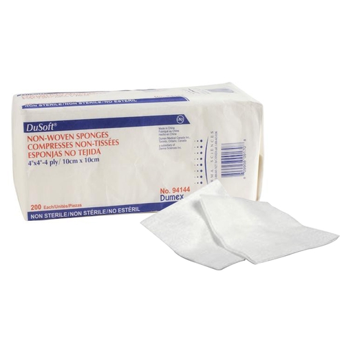 MON645791CS - McKesson - McKesson Nonwoven Sponge Dusoft Polyester / Rayon 4-Ply 4 x 4&quot; Square NonSterile, 2000 EA/CS