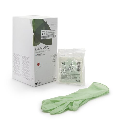 MON648144CS - Ansell - Ansell Surgical Glove GAMMEX Non-Latex PI Green Size 7.5 Sterile Polyisoprene Standard Cuff Length Micro-Textured Light Green Chemo Tested, 200 EA/CS