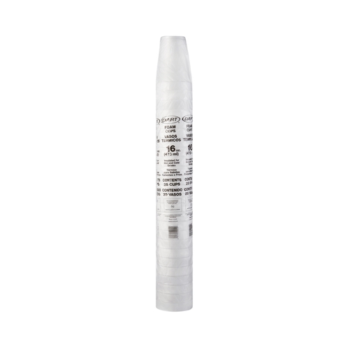 MON652135SL - Dart - Drinking Cup 16 oz. White Styrofoam Disposable, 25 EA/SL