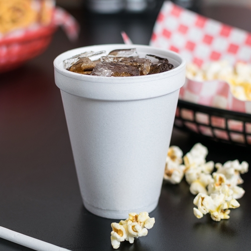 MON653464CS - Dart - Dart Drinking Cup 10 oz. White Styrofoam Disposable, 1000 EA/CS