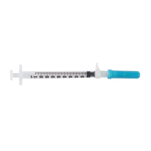 MON661685EA - Covidien - Covidien Tuberculin Syringe with Needle Magellan&reg; 1 mL 28 Gauge 1/2" Attached Sliding Safety Needle