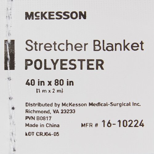 MON668037CS - McKesson - McKesson Stretcher Blanket 40 W x 80 L" Polyester 100%, 24 EA/CS
