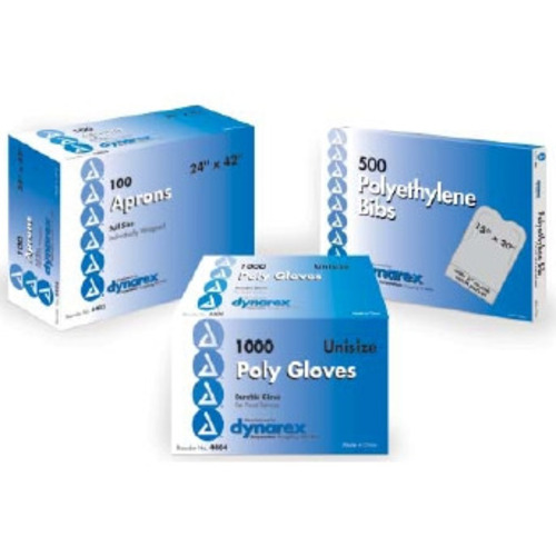 MON670191CS - Dynarex - Lap Bib Slipover Disposable Poly / Tissue, 300EA/CS