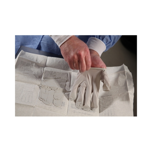 MON679520CS - Halyard - Exam Glove STERLING&reg; Small Sterile Pair Nitrile Standard Cuff Length Textured Fingertips Gray Not Chemo Approved, 200/CS
