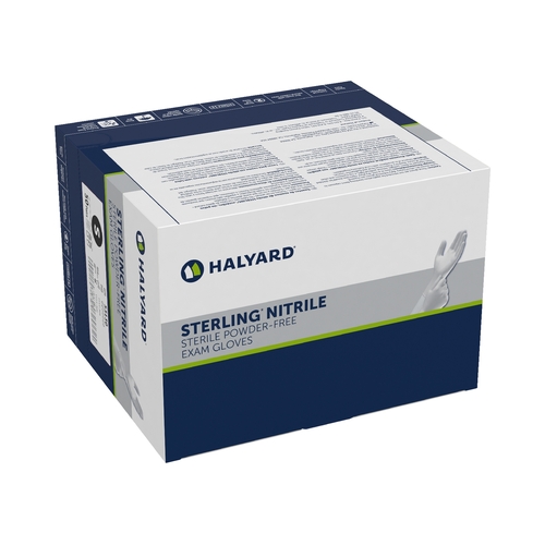 MON679520CS - Halyard - Exam Glove STERLING&reg; Small Sterile Pair Nitrile Standard Cuff Length Textured Fingertips Gray Not Chemo Approved, 200/CS