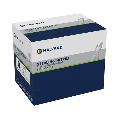 MON679522CS - Halyard - Exam Glove STERLING&reg; Large Sterile Pair Nitrile Standard Cuff Length Textured Fingertips Gray Not Chemo Approved, 200/CS