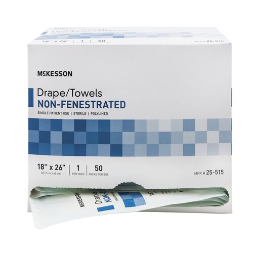 MON68107CS - McKesson - McKesson General Purpose Drape Sterile Field Drape 18 W x 26 L" Sterile, 50 EA/BX, 6BX/CS