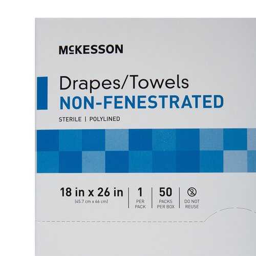 MON68107CS - McKesson - McKesson General Purpose Drape Sterile Field Drape 18 W x 26 L" Sterile, 50 EA/BX, 6BX/CS