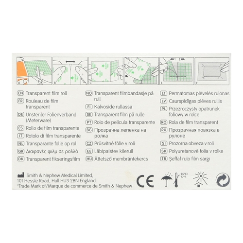 MON684036CS - Smith & Nephew - Smith & Nephew Transparent Film Dressing OpSite Flexifix 4" x 11 Yard, 1EA/BX 12BX/CS