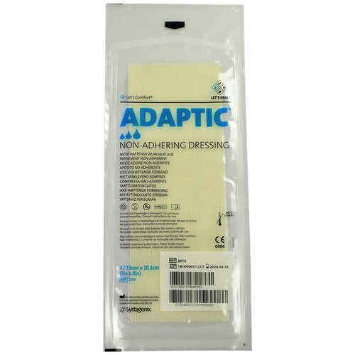 MON684062PK - Systagenix - Systagenix Adaptic&reg; Impregnated Dressing Knitted Cellulose Acetate Fabric 3" X 8", 3/PK