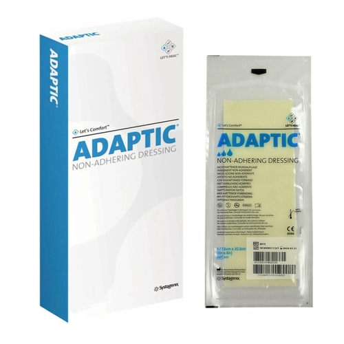 MON684062PK - Systagenix - Systagenix Adaptic&reg; Impregnated Dressing Knitted Cellulose Acetate Fabric 3" X 8", 3/PK