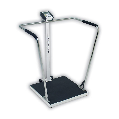 Detecto Stand-On Scale Detecto LCD 800 lbs. X 0.2 lbs. Stainless Steel AC  Adapter / 6 AA, 1/ EA - Detecto Scale 6856 EA - Betty Mills