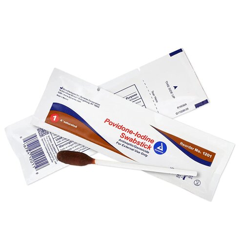 MON688575EA - Dynarex - Dynarex Impregnated Swabstick 10% Strength Povidone Iodine Individual Packet NonSterile