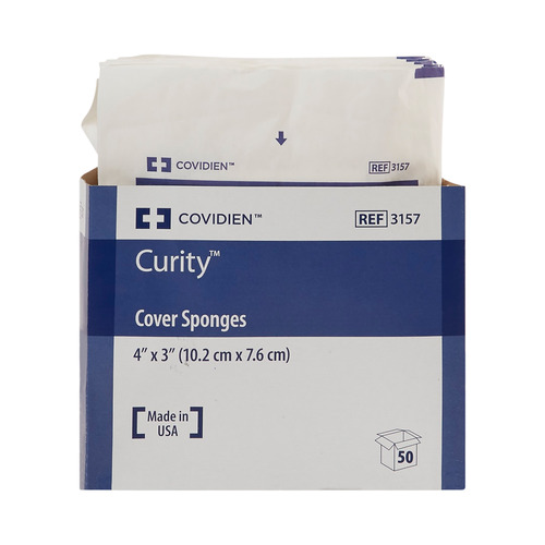 MON688661CS - Cardinal Health - Cardinal Health Cover Sponge Curity Nonwoven 4" x 3" Square, 600 EA/CS