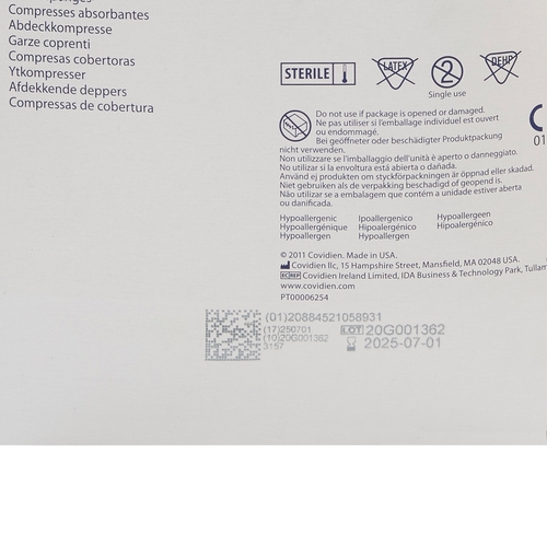 MON688661CS - Cardinal Health - Cardinal Health Cover Sponge Curity Nonwoven 4" x 3" Square, 600 EA/CS