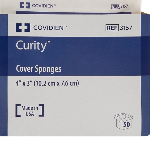 MON688661CS - Cardinal Health - Cardinal Health Cover Sponge Curity Nonwoven 4" x 3" Square, 600 EA/CS