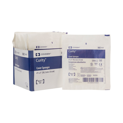 MON688661CS - Cardinal Health - Cardinal Health Cover Sponge Curity Nonwoven 4" x 3" Square, 600 EA/CS