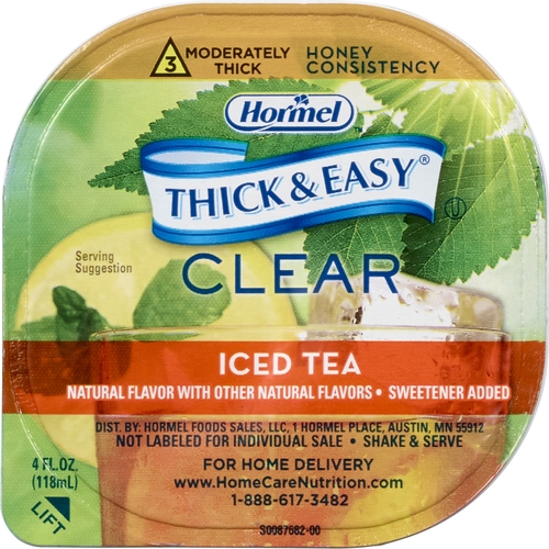 MON690740CS - Hormel Health Labs - Thick & Easy&reg; Clear Thickened Beverage, Iced Tea, Honey Consistency, 24EA/CS