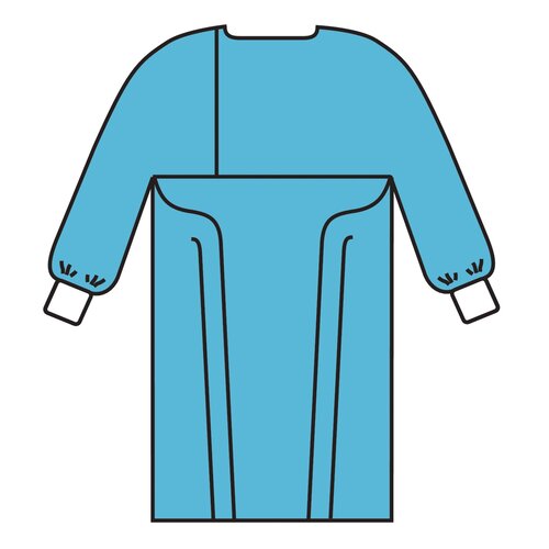 MON691480CS - Halyard - Halyard Protective Procedure Gown One Size Fits Most Blue NonSterile Not Rated Disposable, 100/CS