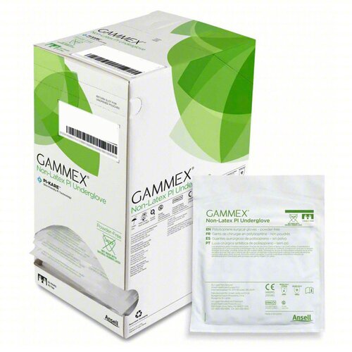 MON693861BX - Ansell - Ansell Surgical Underglove GAMMEX&reg; Non-Latex PI Underglove Size 6 Sterile Polyisoprene Standard Cuff Length Micro-Textured Green Chemo Tested