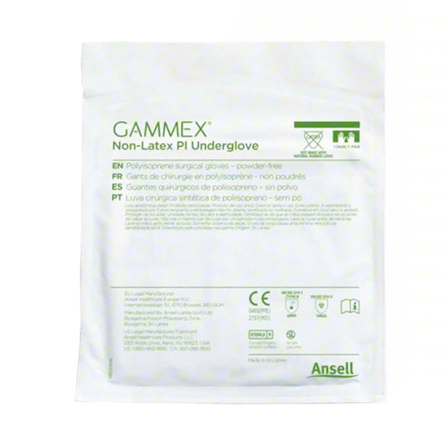 MON693861BX - Ansell - Ansell Surgical Underglove GAMMEX&reg; Non-Latex PI Underglove Size 6 Sterile Polyisoprene Standard Cuff Length Micro-Textured Green Chemo Tested