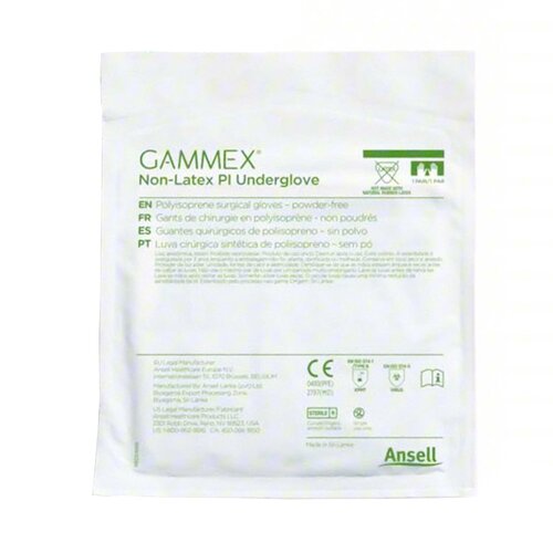 MON693862CS - Ansell - Ansell Surgical Underglove GAMMEX Non-Latex PI Underglove Size 6.5 Sterile Polyisoprene Standard Cuff Length Micro-Textured Green Chemo Tested, 200 EA/CS