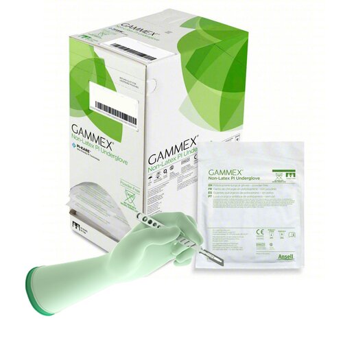 MON693862CS - Ansell - Ansell Surgical Underglove GAMMEX Non-Latex PI Underglove Size 6.5 Sterile Polyisoprene Standard Cuff Length Micro-Textured Green Chemo Tested, 200 EA/CS