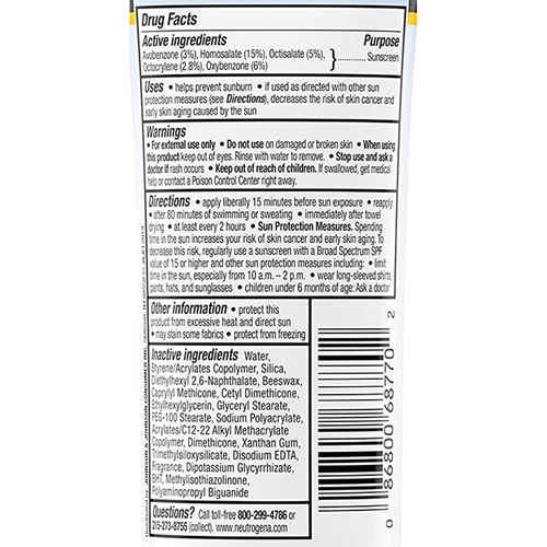 MON695093EA - Johnson & Johnson - Johnson & Johnson Sunblock Neutrogena&reg; Ultra Sheer SPF 70 Tube Lotion 3 oz.