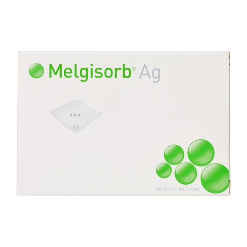 MON697086CS - Molnlycke Healthcare - Molnlycke Healthcare Calcium Alginate Dressing with Silver Melgisorb Ag 4" x 4" Square Sterile, 10EA/BX 10BX/CS