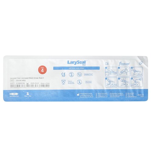 MON698558EA - Flexicare - Flexicare Curved Laryngeal Mask LarySeal&trade; Clear Size 4 30 mL Cuff PVC Single Patient Use Sterile