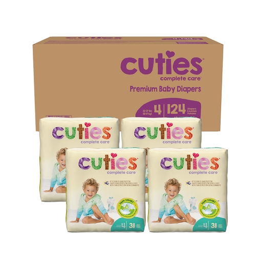 MON699154CS - First Quality - First Quality Cuties&reg; Diapers 22-37 lbs. Size 4, 124/CS