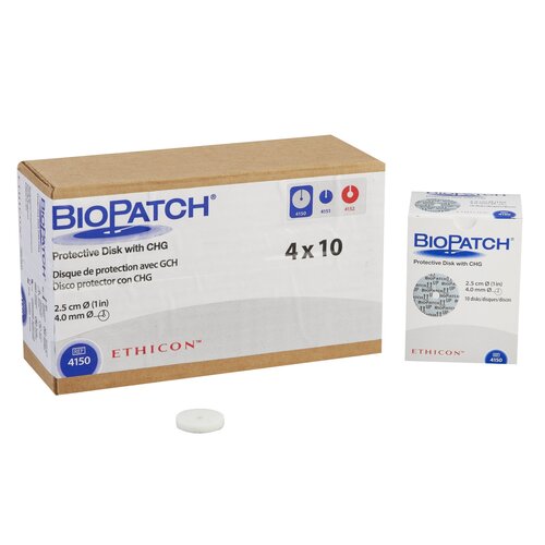 MON702658EA - J & J Healthcare Systems - J & J Healthcare Systems Hemostatic IV Dressing Biopatch 1" Disk With 4.0mm Center Hole Round