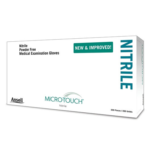 MON703153CS - Ansell - Ansell Micro-Touch&reg; Nitrile NonSterile Blue Powder Free Nitrile Ambidextrous Textured Fingertips Chemo Tested x-Large