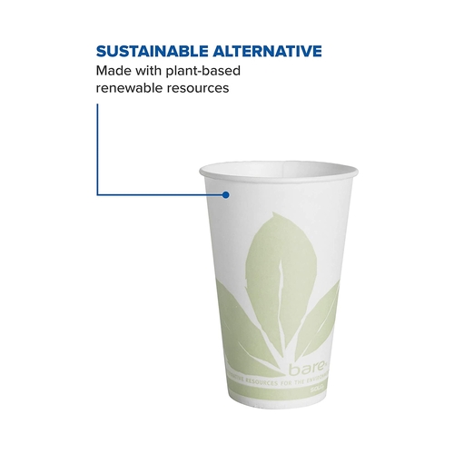 MON704879CS - Solo - Drinking Cup Bare Eco-Forward 12 oz. Leaf Print Wax Coated Paper Disposable, 20/CS
