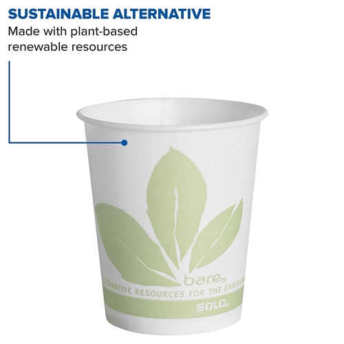 MON704881CS - Solo - Solo Drinking Cup Eco-Forward&reg; 5 oz. Cold Bare Wax Coated Paper, 100EA/PK 30PK/CS