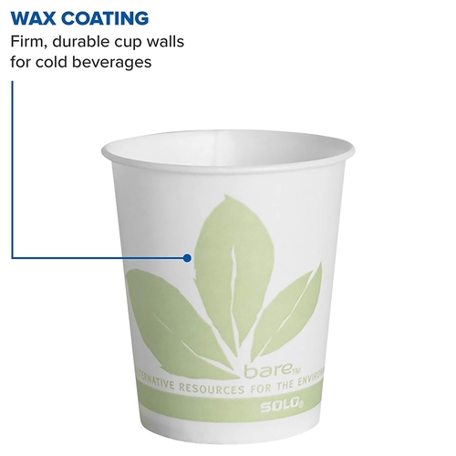 MON704881CS - Solo - Solo Drinking Cup Eco-Forward&reg; 5 oz. Cold Bare Wax Coated Paper, 100EA/PK 30PK/CS