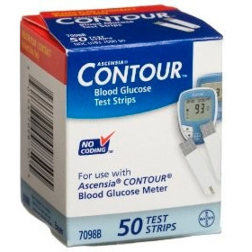 MON706340CS - Contour - Blood Glucose Test Strips Ascensia Contour 50 Strips per Box No Coding Required For Bayer Ascensia Contour Blood Glucose Meter, 1200 EA/CS