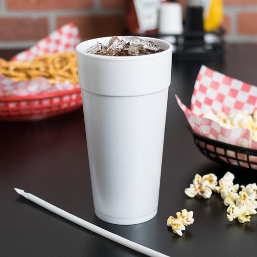 MON709065CS - RJ Schinner Co - Drinking Cup Dart 24 oz. White Styrofoam Disposable, 25/CS