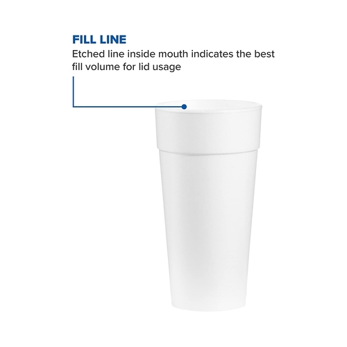 MON709065CS - RJ Schinner Co - Drinking Cup Dart 24 oz. White Styrofoam Disposable, 25/CS